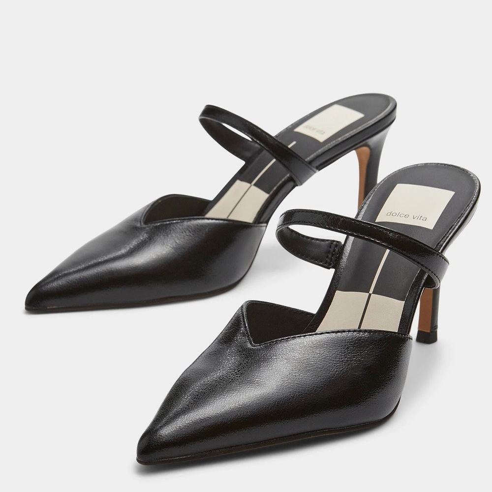 Dolce Vita Black Heeled Mules